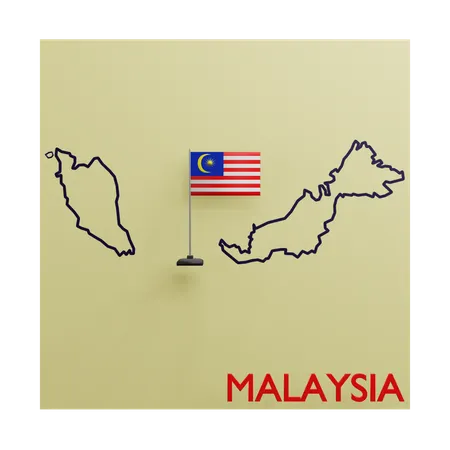 Mapa da Malásia  3D Icon