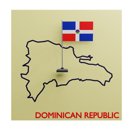 Mapa da república dominicana  3D Icon