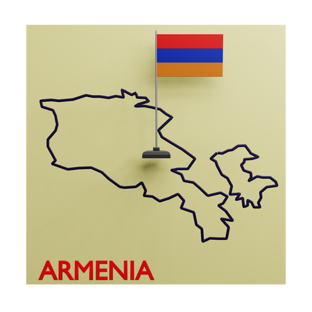 Mapa de armenia  3D Icon