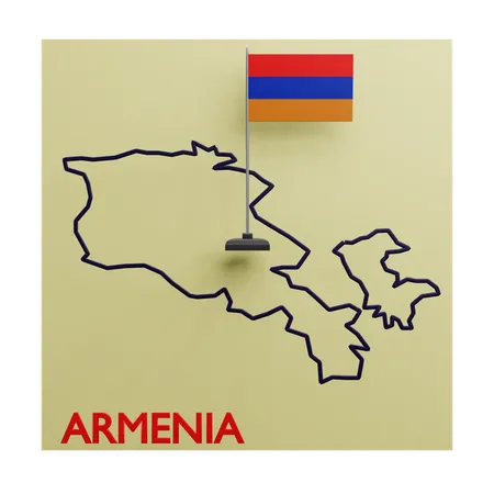 Mapa de armenia  3D Icon