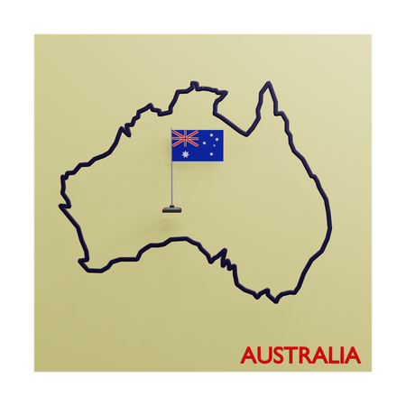 Mapa de australia  3D Icon