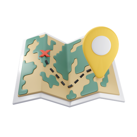 Mapa de caminhadas  3D Icon