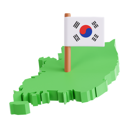 Mapa de corea del sur  3D Icon