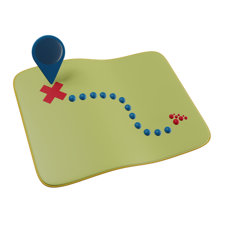 Mapa de destino  3D Icon