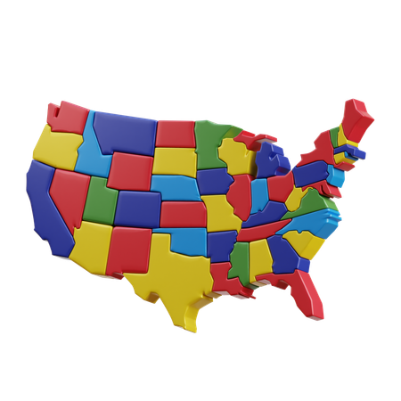 Mapa de Estados Unidos  3D Icon