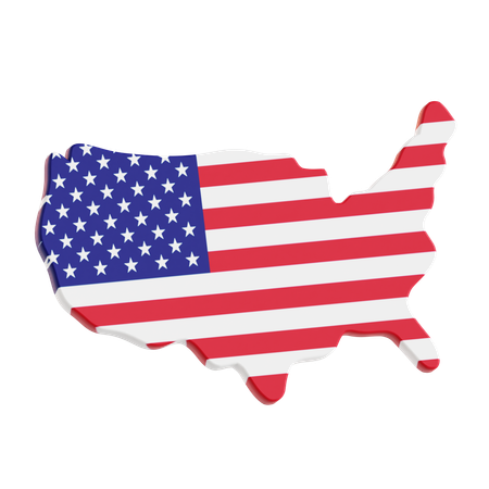 Mapa de Estados Unidos  3D Icon