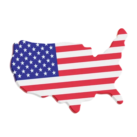Mapa de Estados Unidos  3D Icon