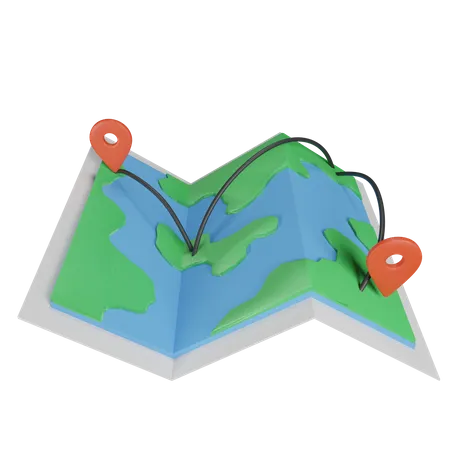 Mapa de entrega  3D Illustration