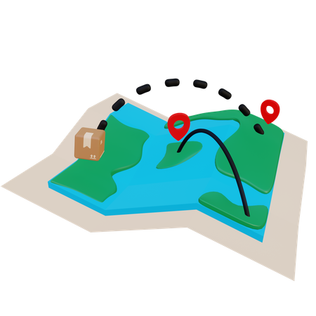 Mapa de entrega  3D Illustration