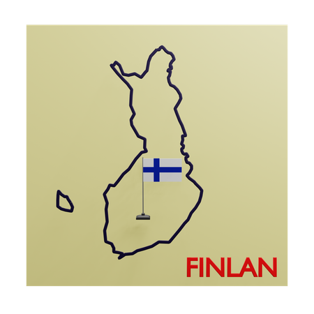 Mapa de finlandia  3D Icon