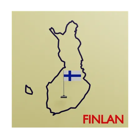 Mapa de finlandia  3D Icon