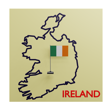 Mapa de irlanda  3D Icon