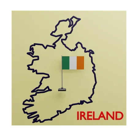 Mapa de irlanda  3D Icon