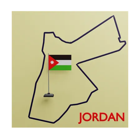 Mapa de jordania  3D Icon