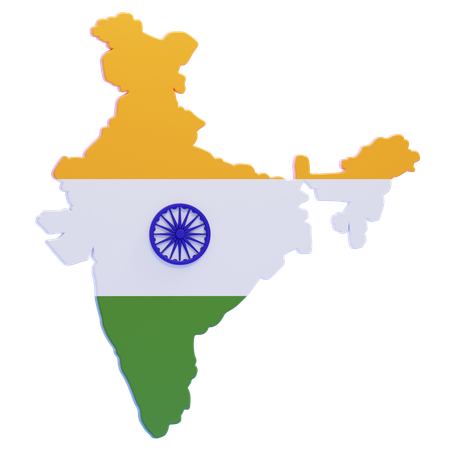 Mapa de la India  3D Icon