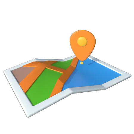 Mapa de localização  3D Illustration