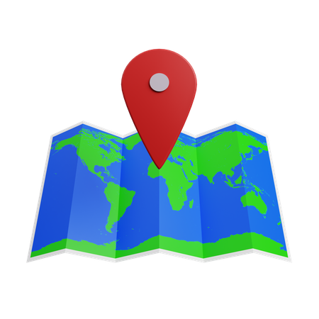 Mapa de localização  3D Illustration