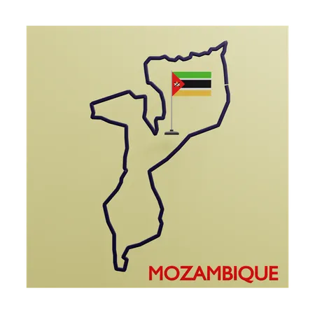 Mapa de mozambique  3D Icon