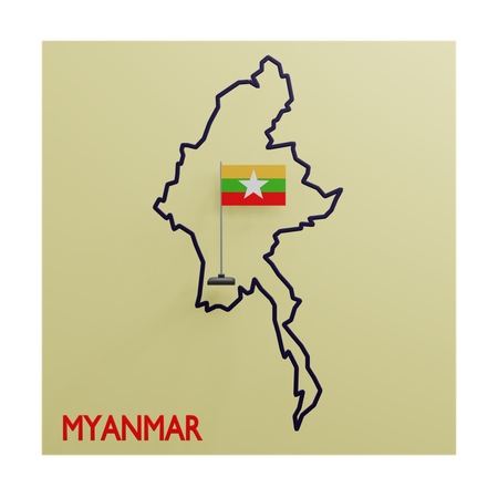 Mapa de myanmar  3D Icon