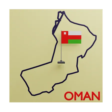 Mapa de Omã  3D Icon