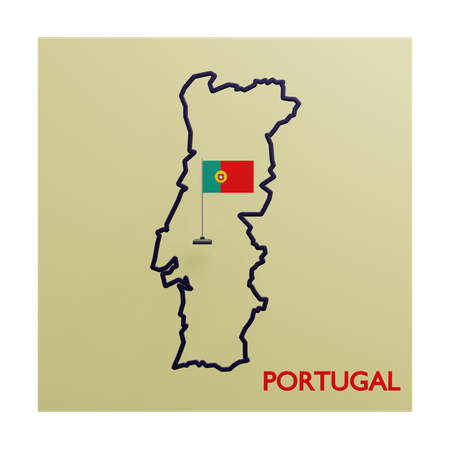 Mapa de portugal  3D Icon