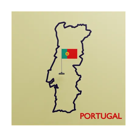 Mapa de portugal  3D Icon