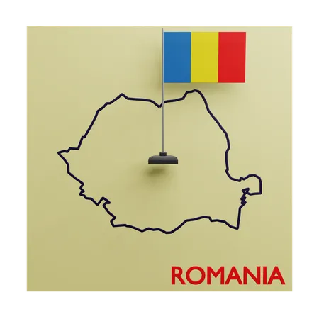 Mapa de rumania  3D Icon