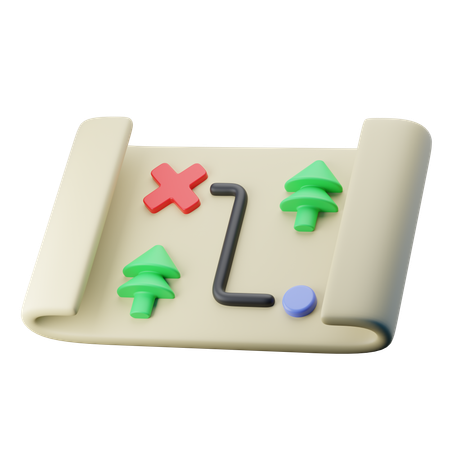 Mapa de senderos  3D Icon