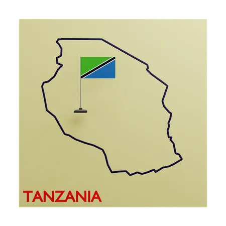 Mapa de tanzania  3D Icon