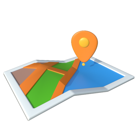 Mapa de localización  3D Illustration
