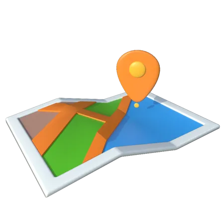 Mapa de localización  3D Illustration