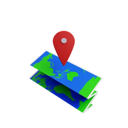 Ilustracion 3 D Del Mapa De Ubicacion Icono Concepto Mapa Terrestre 3D Illustration