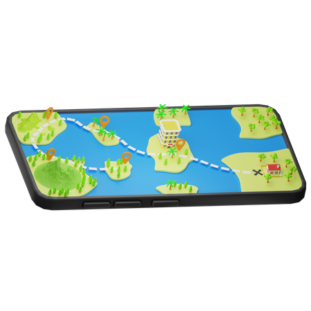 Mapa de viagens on-line  3D Icon