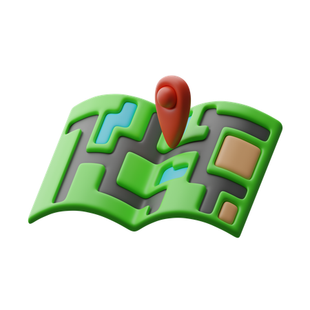 Mapa de viaje  3D Icon