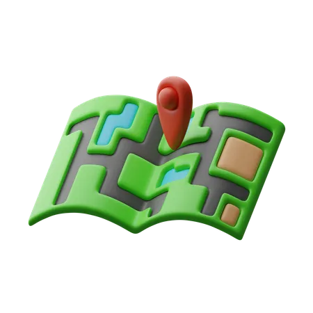 Mapa de viaje  3D Icon