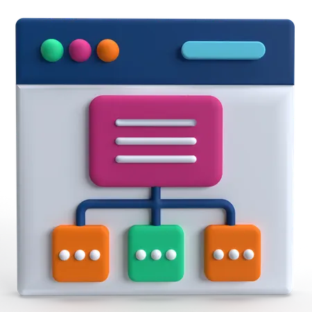 Mapa del sitio de la página web  3D Icon