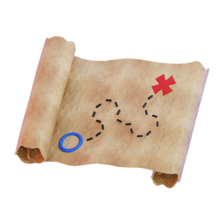 Mapa del tesoro  3D Icon