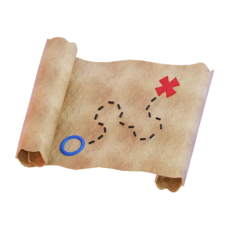 Mapa del tesoro  3D Icon