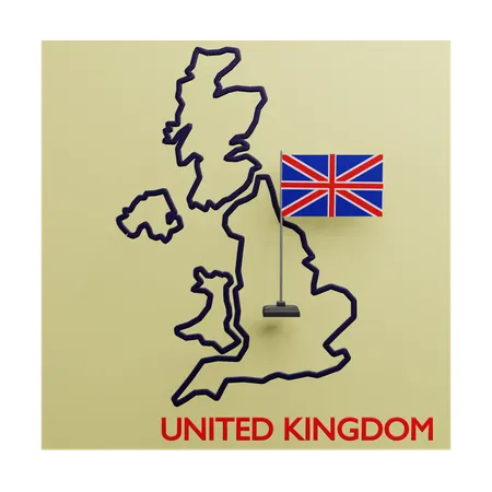 Mapa do reino unido  3D Icon