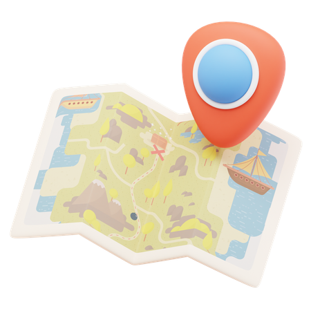 Mapa do tesouro  3D Icon