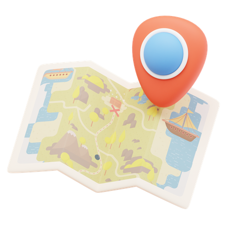 Mapa do tesouro  3D Icon