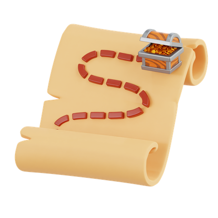 Mapa do tesouro  3D Icon