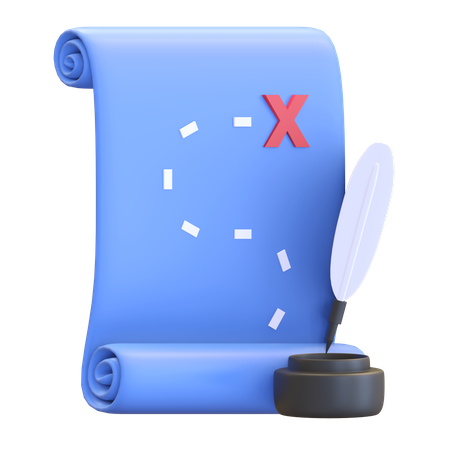 Mapa do tesouro  3D Icon