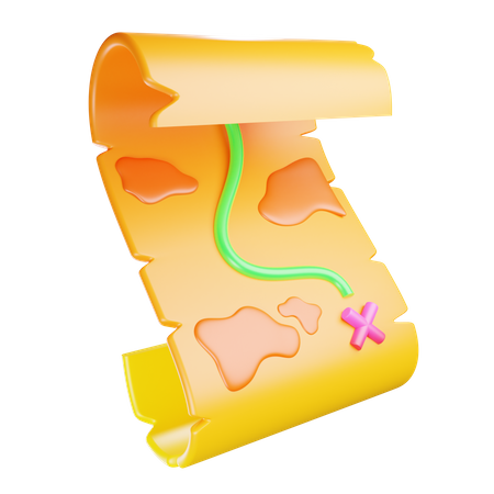 Mapa do tesouro  3D Icon