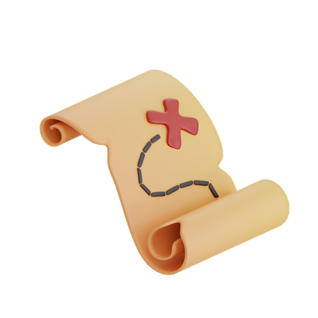 Mapa do tesouro  3D Icon