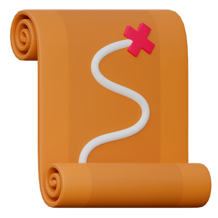 Mapa do tesouro  3D Icon