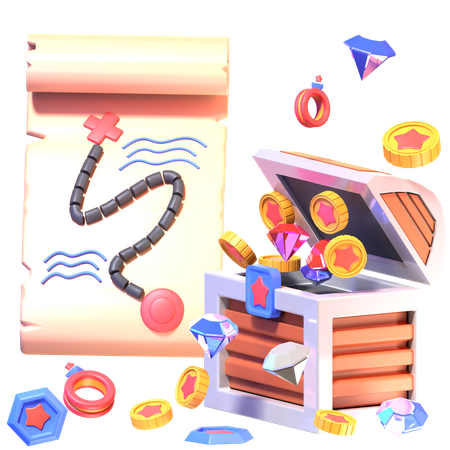 Mapa do tesouro  3D Icon