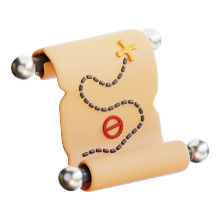 Mapa do tesouro  3D Icon