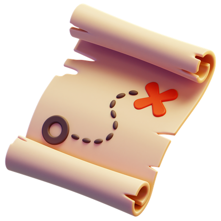 Mapa do tesouro  3D Icon