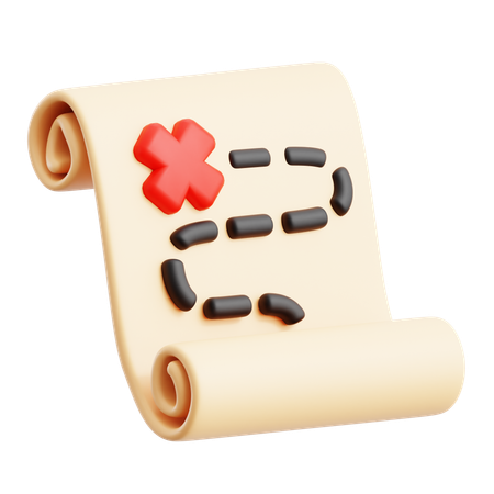 Mapa do tesouro  3D Icon